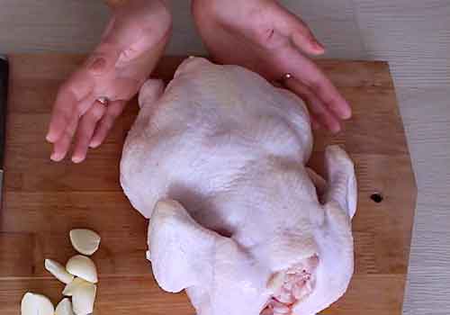 Курица с картошкой в духовке на противне